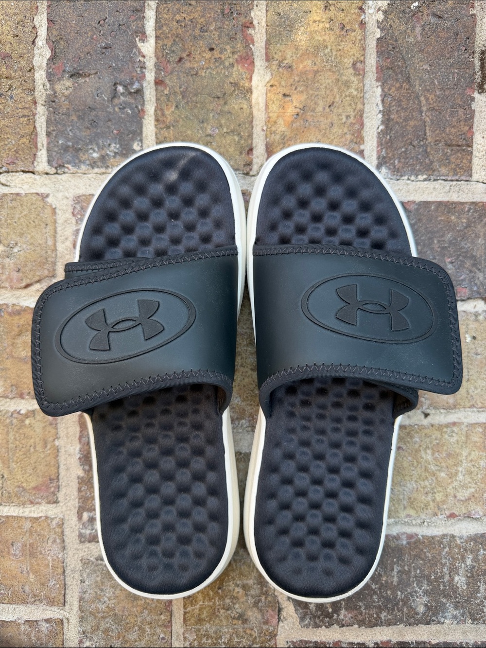 Under Armour Women’s Black and White Slide Sandals